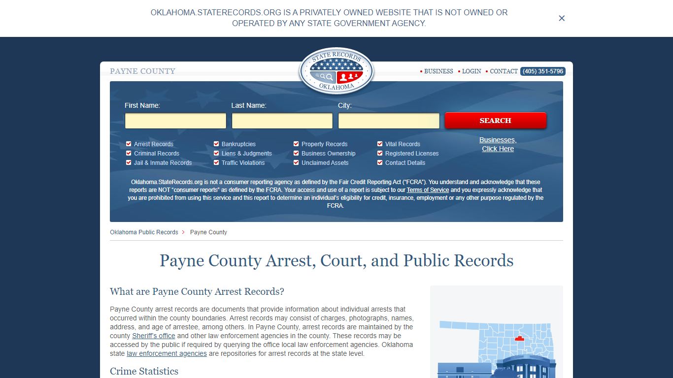 Payne County Arrest, Court, and Public Records